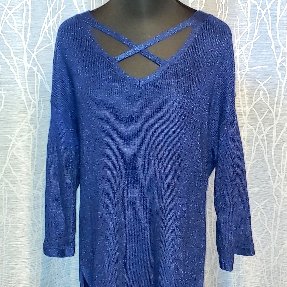 Westport Sparkle Blue Cross Neck Tunic